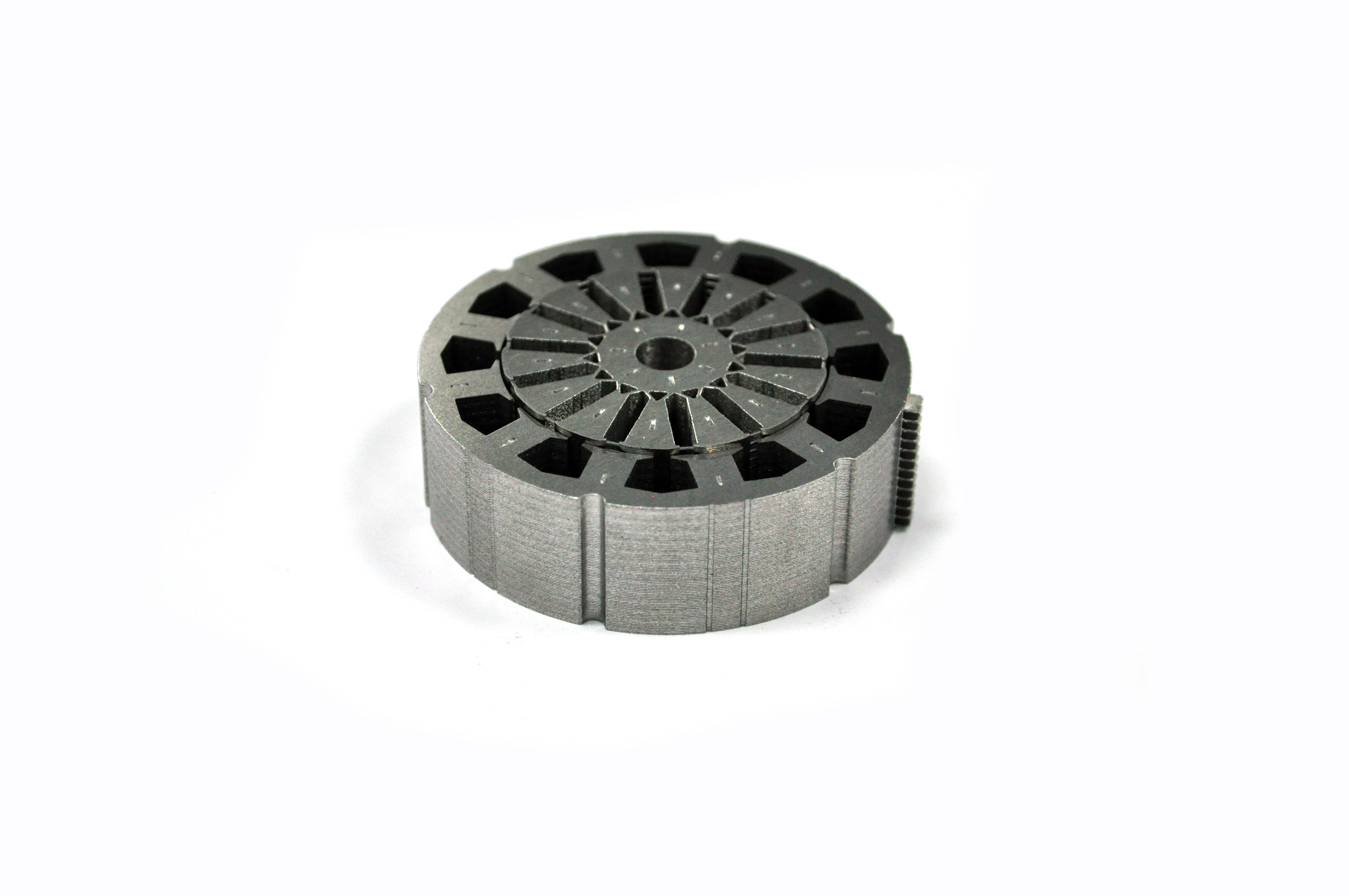 Mid-mounted stator and rotor core for electric-assist bicycle